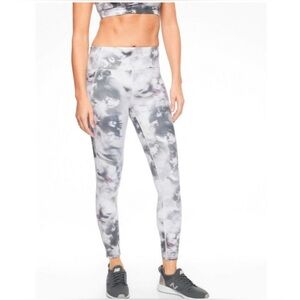 Athleta Run Free 7/8 tights, winter garden, reflective, running, high rise, XS